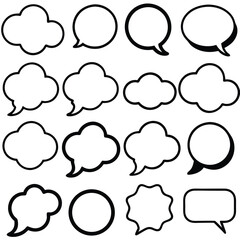 Collection of Sixteen Diverse Speech Bubbles for Communication