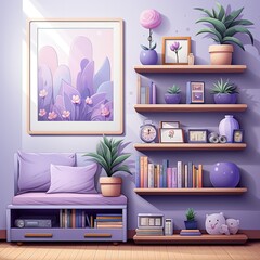 Playful and Modern Children's Room Interior in Flat Design