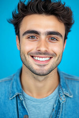 Obraz premium Close-up of a business man smiling, a handsome business man