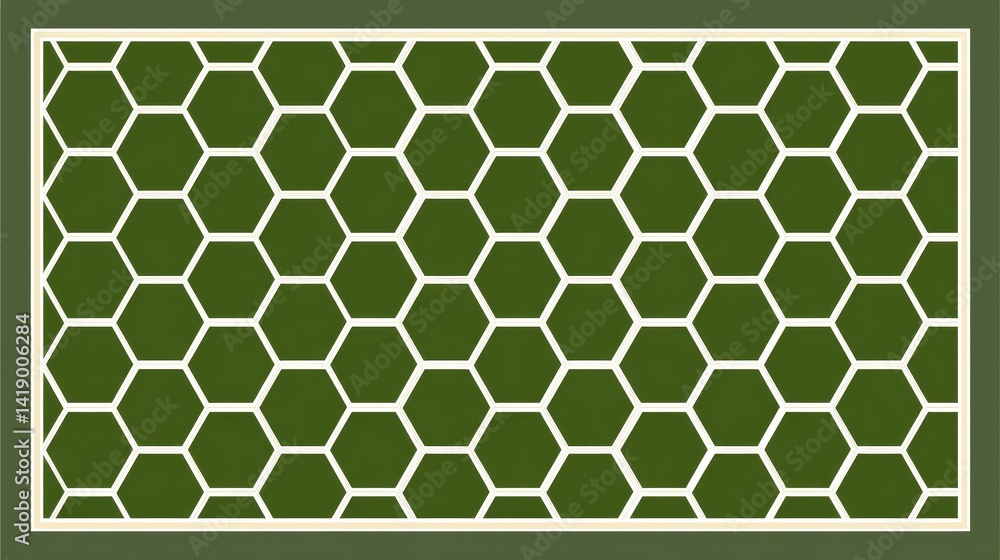 Aufkleber abstract green and white hexagonal honeycomb pattern background