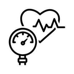 Vector black line icon for High blood pressure