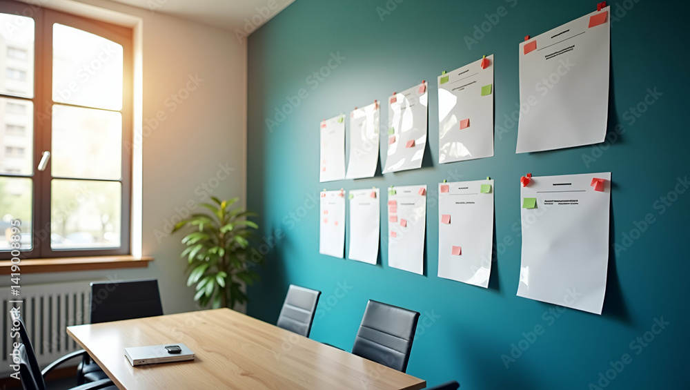 Poster high-quality photo stock of agile teams setting clear scrum sprint goals with measurable milestones 