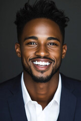 Obraz premium Close-up of a business man smiling, a handsome business man