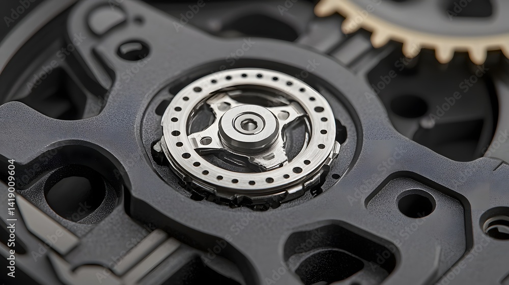 Poster close up of a precision engineered die cast metal component featuring sharp details smooth surfaces 