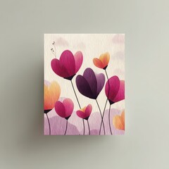 Abstract Floral Art Print  Modern Summer Flower Design  Stylish Botanical Illustration