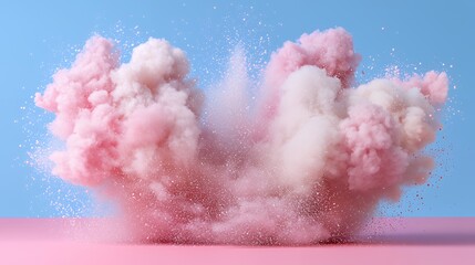 Fototapeta premium Pink and white powder explosion abstract