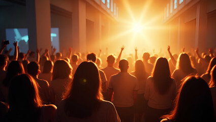 Exhibit refined Ascension Day mass visuals capturing solemn liturgical worship with dynamic congregational prayer vibrant choral expressions and modern sacred design that inspire unified spiritual exa