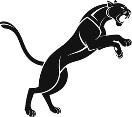 Panther Silhouette Vector Illustration - Sleek and Powerful Design for Wildlife and Artistic Themes.
