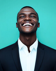 Close-up of a business man smiling, a handsome business man