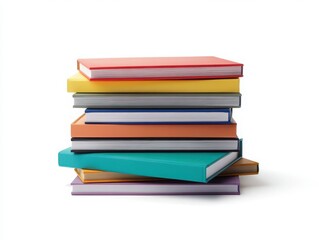 Modern report binder stack isolated with white background