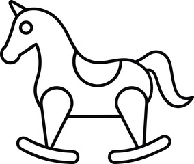 Wooden Horse Toy Vector | Classic Rocker, Vintage Ride-On & Childhood Symbol