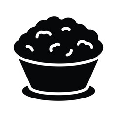 Get hold of this amazing glyph style icon of boiled rice bowl