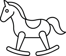 Wooden Horse Toy Vector | Classic Rocker, Vintage Ride-On & Childhood Symbol
