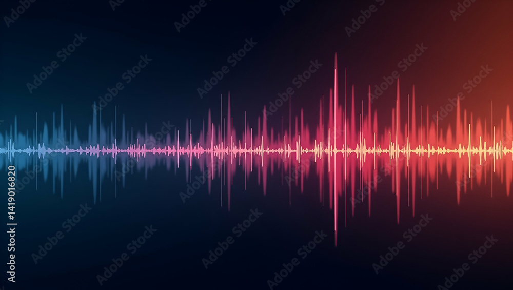 Poster vibrant podcast sound waves: high-resolution graphics & scientific visualization of audio dynamics |