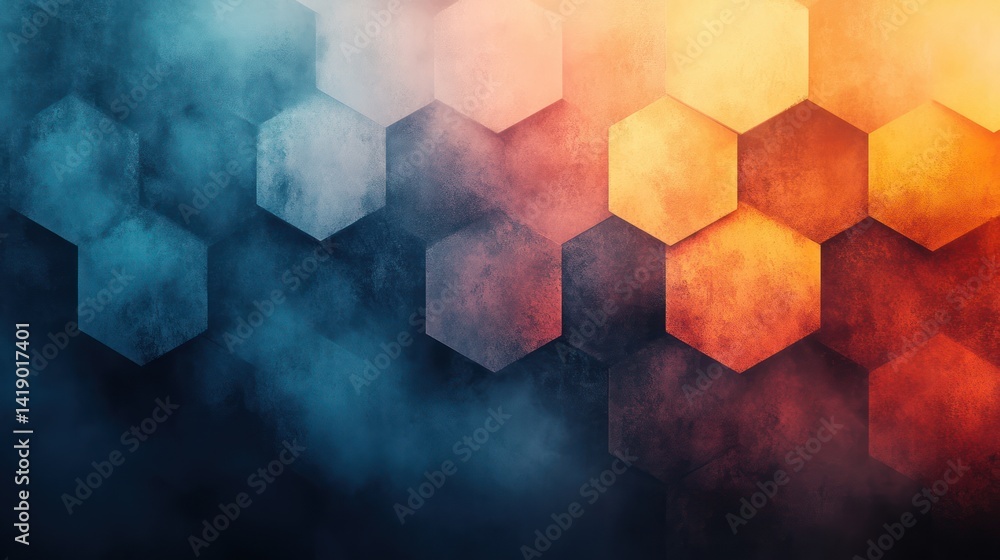 Poster abstract geometric pattern with hexagons pastel watercolor background for business presentation desi