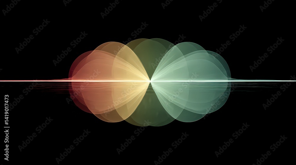 Poster abstract gradient lines circular design rainbow waves geometric background