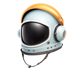 Fototapeta premium Vintage Astronaut Helmet Illustration, A Cozy and Nostalgic Space Exploration Icon with Retro-Futuristic Design and Classic Appeal, Representing Outer Space Adventure
