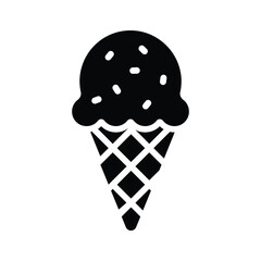 A customizable glyph style icon of ice cone