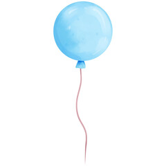 Watercolor blue balloon