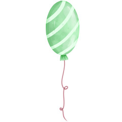 Watercolor green balloon