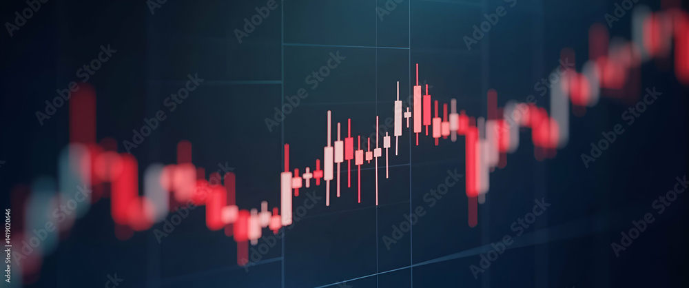Poster candle stick graph chart stock market investment trading concept as candle stick graph chart illustr