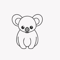Naklejka premium cartoon funny little koala sitting outline art