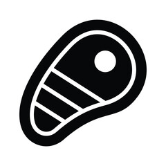 A captivating glyph style icon of grilled steak