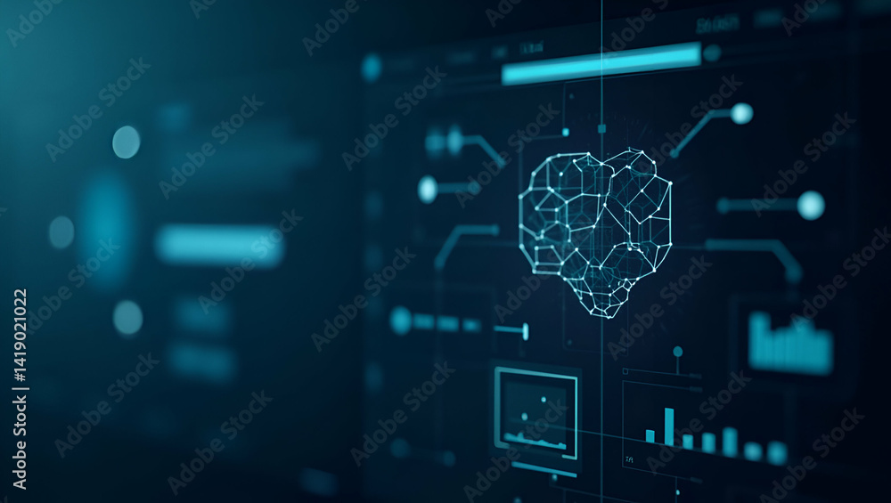 Poster agentic ai decision making: intelligent systems & strategic algorithms in action - premium stock ima