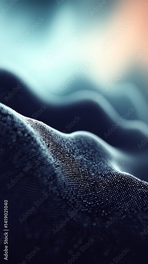 Poster abstract digital data flow futuristic tech background 8k high res blue pixel wave