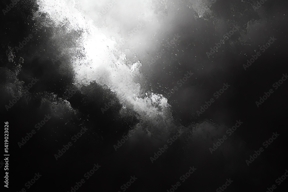Fototapete a grayscale abstract painting with dark and light contrasts creating a dramatic mood perfect for add
