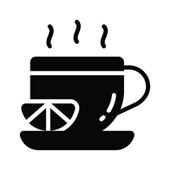 Have a sight of this trendy glyph icon of lemon tea cup