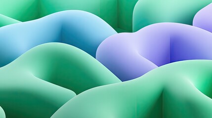 Obraz premium Abstract art display of flowing, undulating forms in pastel colors.