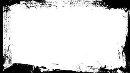 Grunge frame and border. Black and white grunge. Distress overlay texture.  Space for text or image. Vector illustration.