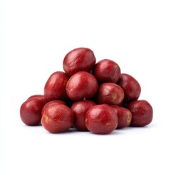 Obraz premium Pile of shiny red apples isolated on white background