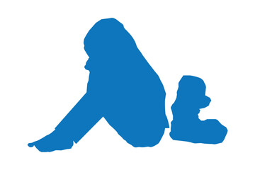 a girl sitting body silhouette vector

