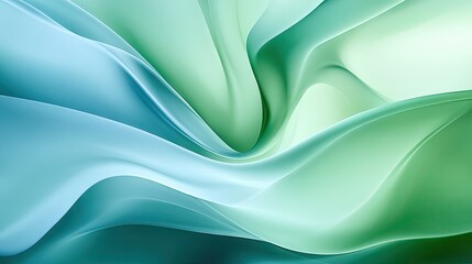 Obraz premium An abstract illustration of flowing teal and mint green lines.