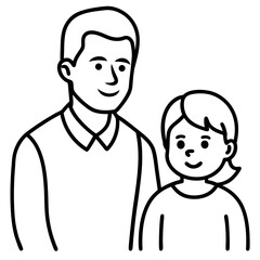 Obraz premium Father and Child Vector Illustration on White Background – AI Graphics Design File for Microstock Sites
