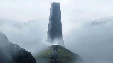 Enchanting Convergence An ancient castle seamlessly merging with a striking futuristic skyscraper creating a captivating architectural masterpiece that defies the boundaries of time and space