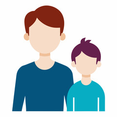Obraz premium Father and Child Vector Illustration on White Background – AI Graphics Design File for Microstock Sites