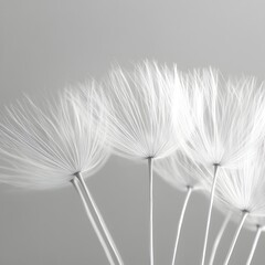 Delicate Dandelion Seed Head in Serene Minimalist Closeup