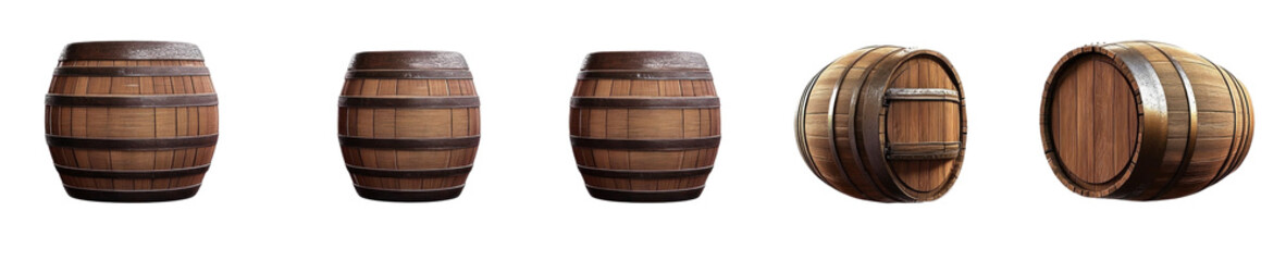 Wooden Barrel on a transparent background