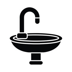 Sink Faucet Icon Vector Illustration