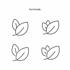 Eco friendly icon or ecology icon with leaf symbol on white background.