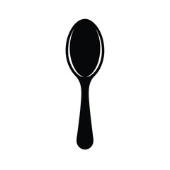 Spoon Stencil Icon Vector Illustration
