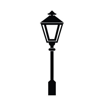 recommend clip art: Street Lamp Stencil Icon Vector Illustration