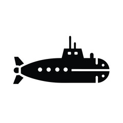 Submarine Stencil Icon Vector Illustration