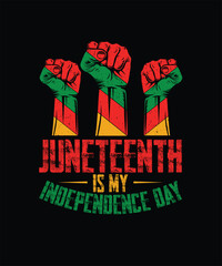 Juneteenth T-shirt design Juneteenth is My Independence Day