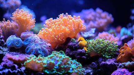 Fototapeta premium Vibrant coral reef in aquarium exhibit