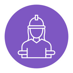 Factory Worker Woman Icon