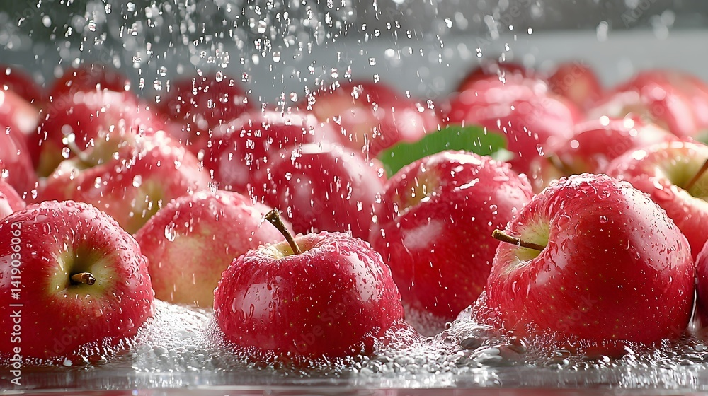 Poster automated washing and sorting of fresh apples in a state of the art processing facility ensuring and